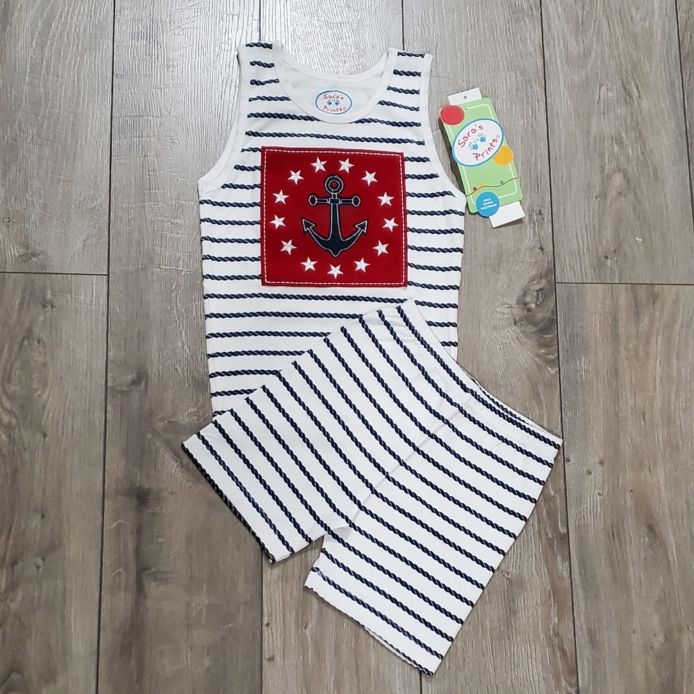 NWT Sara's Prints Boys Pajama Set